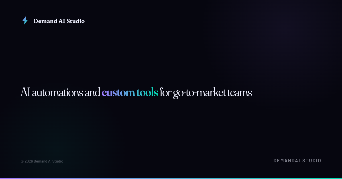 demand AI studio — AI Automations & Custom Tools for Marketing Teams